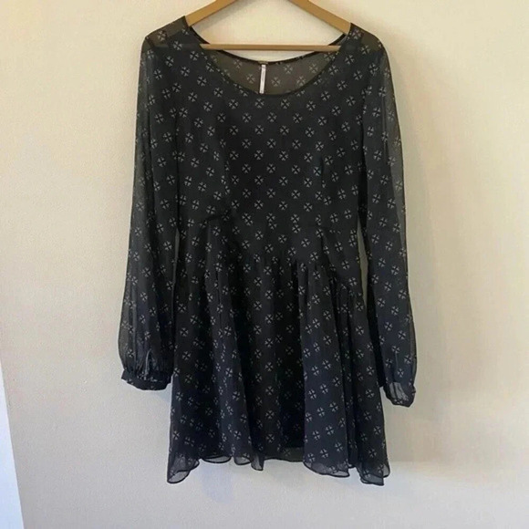 Free People Long Sleeve Chiffon Mini Dress - Picture 11 of 13